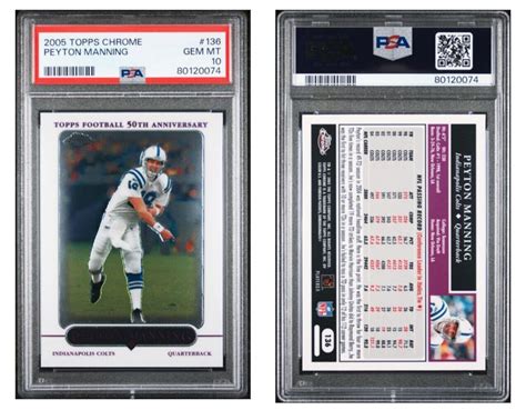 PEYTON MANNING 2005 TOPPS CHROME 136 COLTS HOF PSA 10 LOW POP EBay