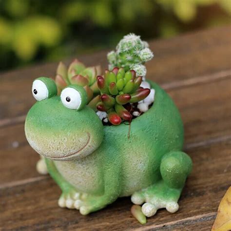 Creative Frog Resin Garden Pots Planters Succulents Flower Green Plant Miniature Decoration In