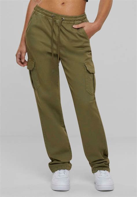 Urban Classics High Waist Cargobroek Tiniolive Groen Zalando Be