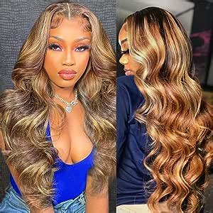 Inch Honey Blonde Ombre Lace Front Wig Human Hair Pre Plucked