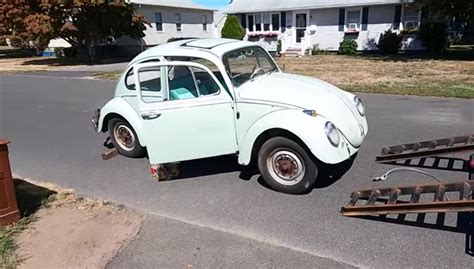 Watch Garage Abandoned Volkswagen Beetle Roar To Life For The