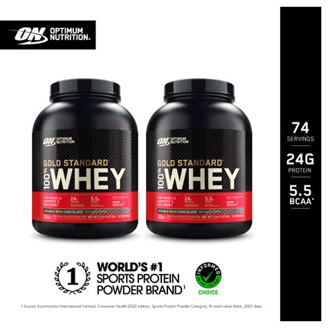 Optimum Nutrition Gold Standard 100 Whey Protein 5lbs Twin Bundle