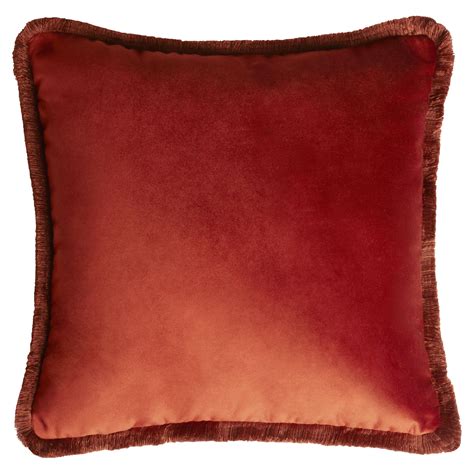 Cuscino Major Collection Velluto Con Frange Brick In Vendita Su 1stDibs