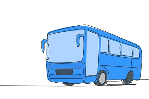 Autobuses Expresos De Dibujo Continuo De Una L Nea Que Sirven Viajes De