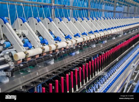 Cotton Yarn Production In A Textile Factory Stock Photo Royalty Free