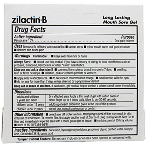 Zilactin B Canker And Mouth Sore Relief Gel 6 Hour Pain Free Pharmacist