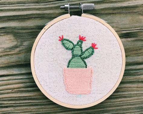 Embroidered Cactus Cactus 1 By Cheese Before Cactus Embroidery