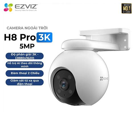 Camera Wifi Ngoài Trời EZVIZ H8 3K 5MP Xoay 360 màu ban đêm Hoàng