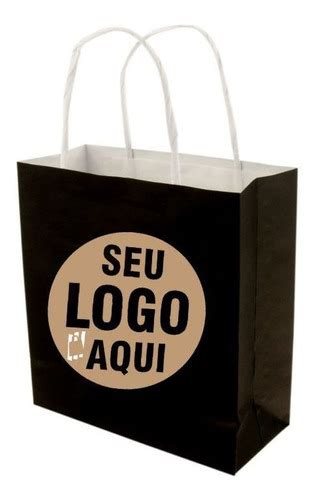 Sacola Preta Pequena X X Personalizada Unidades