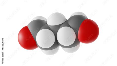 Glutaraldehyde Molecule Crosslinking Agent Molecular Structure Isolated 3d Model Van Der Waals