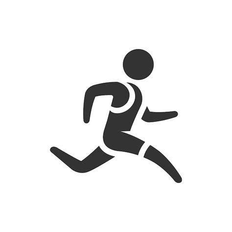 Icono De Atleta Corriendo En Blanco Y Negro Vector Premium