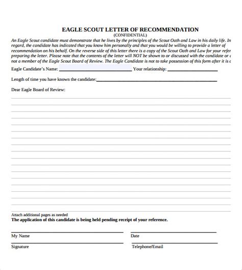 10 Eagle Scout Letter Of Recommendation To Download For Free Sample