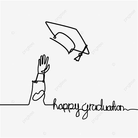 Throwing Graduation Caps Png Transparent Abstract Line Drawing