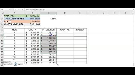 Tabla De Amortizaci N De Deudas Cuota Nivelada Sistema Franc S