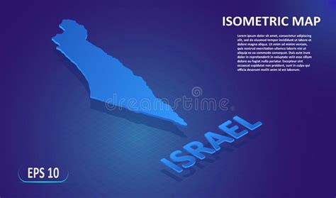 Mapa Isométrico Da ISRAEL Mapa Liso Estilizado Do Pa s No Fundo Azul