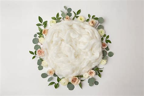 Newborn Digital Backdrop 008 - Neutral floral wreath