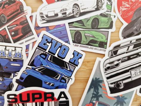 50 Piece JDM Style Car Stickers Waterproof Stickers Pack Set Car ...