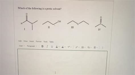 Solved Which Of The Following Is A Protic Solvent Oh H Ii Chegg