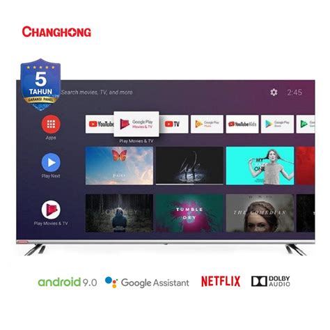 Jual Changhong 65 Inch 4K UHD Android 9 0 Smart TV Netflix LED TV