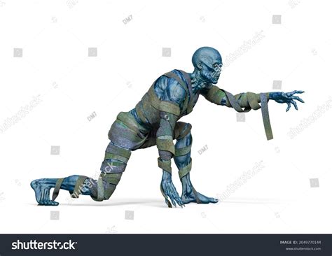 Mummy Crawling Side View On White Stock Illustration 2049770144