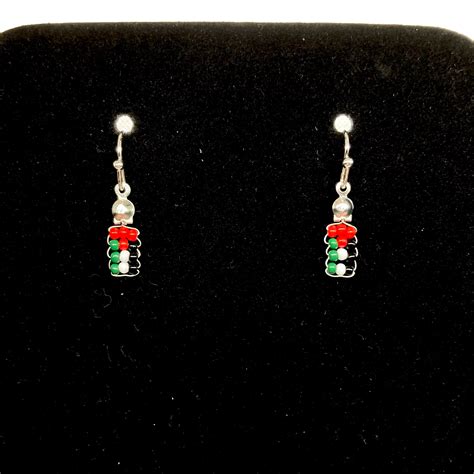 Free Palestine TINY Flag Sterling Silver Earrings Light Palestinian