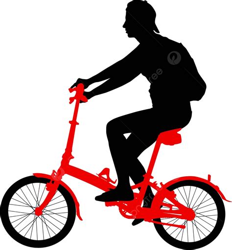 Vector Illustration Of A Male Cyclist In Silhouette Vector Bicycle