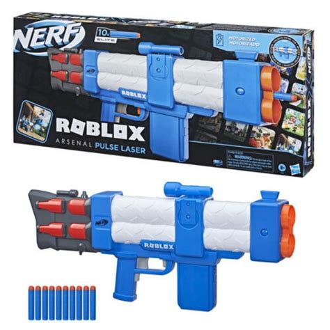 Nerf Roblox Arsenal Pulse Laser Motorized Dart Gun Blaster 10 Dart Clip