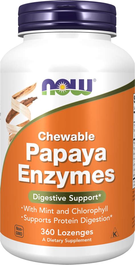 Amazon Now Foods Supplements Papaya Enzyme With Mint And