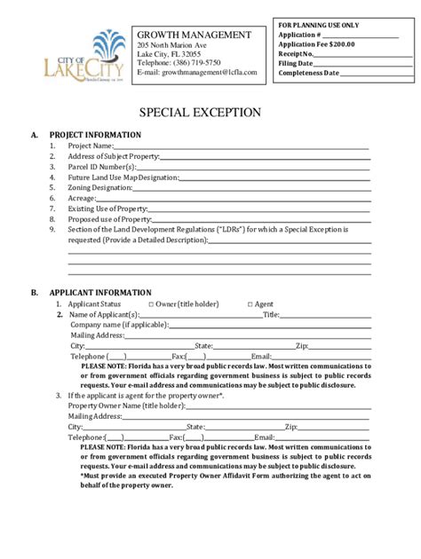 Fillable Online Special Exception Application Ada Fax Email Print Pdffiller