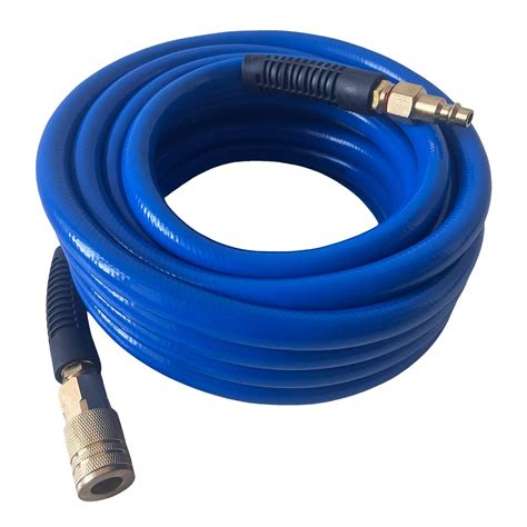 Air Hose 3 8 In X 100 Ft Pvc Reinforced Air Compressor Hose Heavy Duty Kink Resistant With 1