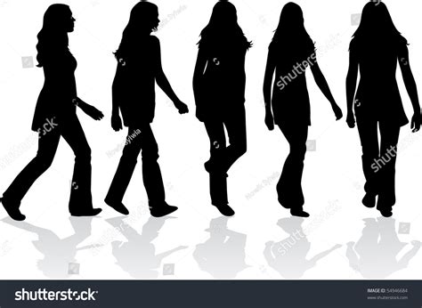 Silhouettes Of Women Reaching Stock Vector Illustration 54946684