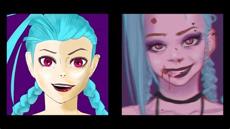 Speedpaint Redrawing My First Jinx Fanart Painttool Sai Youtube