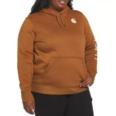 Womens Carhartt Plus Size Clarksburg Graphic Sleeve Hoodie