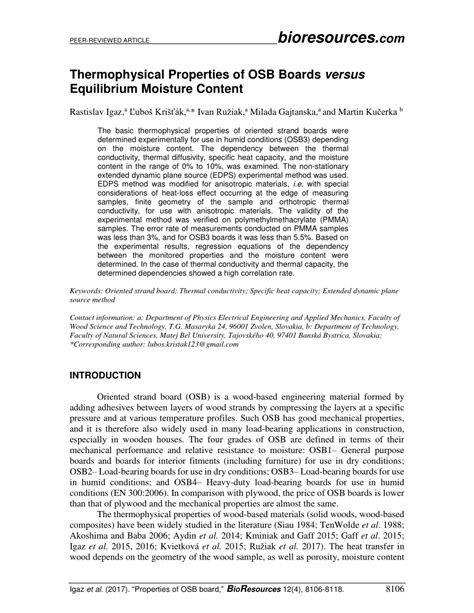 (PDF) Thermophysical properties of OSB boards versus equilibrium ...