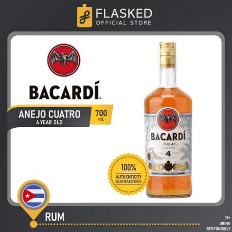 Bacardi Anejo Cuatro 4 Year Old Rum 700mL Lazada PH