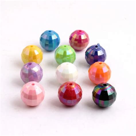 Oykza Mix Colorful Acrylic Solid Disco Ab Beads For Chunky Fashion