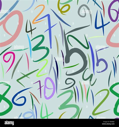 Seamless Background Abstract Numbers Hand Drawn For Design Graphic