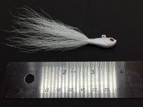 Premium Ultra Minnow Bucktail Jig 1 2oz White Striped Bass Blue Fish