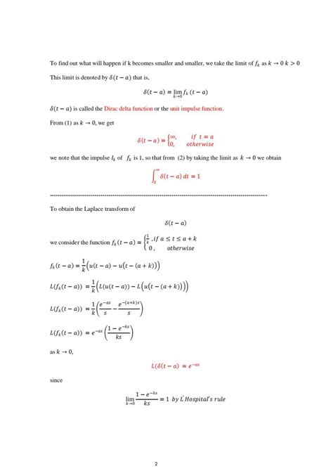 SOLUTION Laplace 8 Dirac Delta Function Studypool