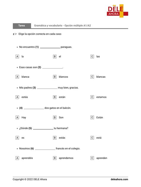 Gram Tica Y Vocabulario Opci N M Ltiple A A Gram Tica