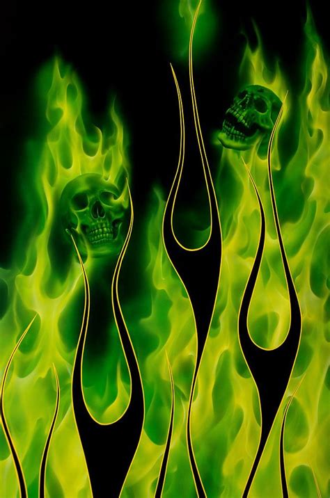 Green Flame Skull