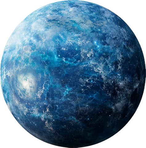 Vibrant Blue Planet With Cratered Surface 45877848 Png