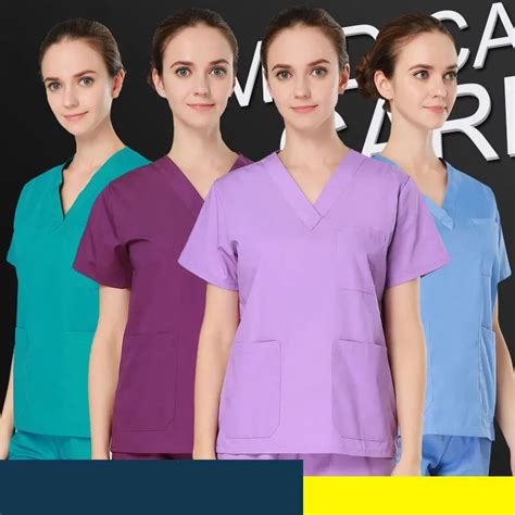 Plus Size Women S V Neck Summer Men Short Sleeve Nurse Uniform Hospital