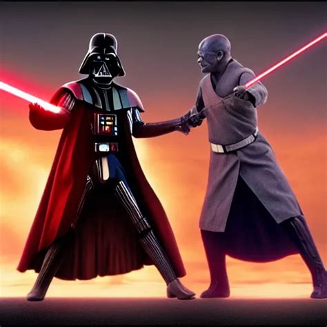 Darth Vader Duels Mace Windu Lucasfilm Concept Art Stable Diffusion