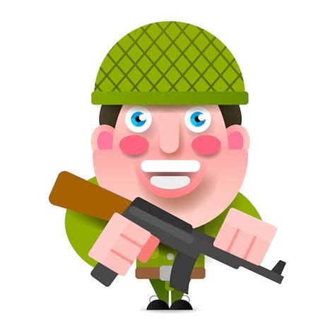 Soldat With Gun Und Lack Vektor Illustration Premium Vektor