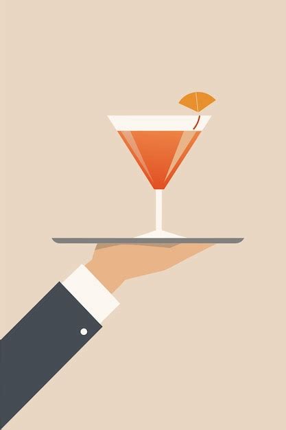 A Hand Holding A Cocktail Vector Illustration Flat 2 Premium Ai