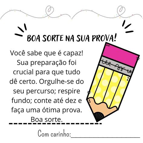 Recadinho Para Semana De Prova Mensagem De Incentivo Semana De