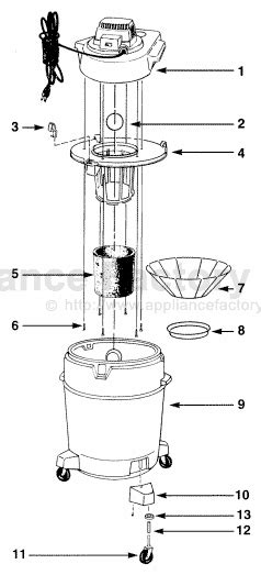 Shop Vac Domestic 8040 Parts Vacuum Cleaners