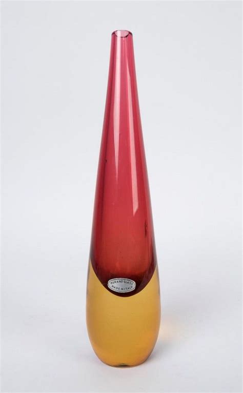 Red And Yellow Murano Glass Vase Italian Artistry At Its Finest