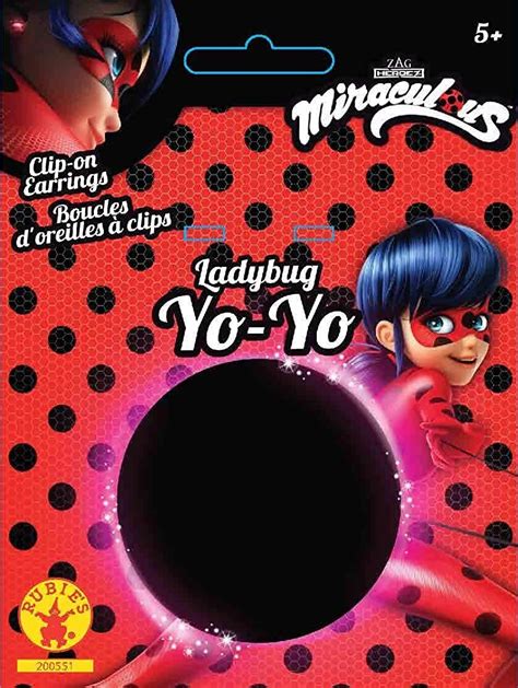 Rubies Official Miraculous Ladybug Childs Clip On Earrings And Yo Yo